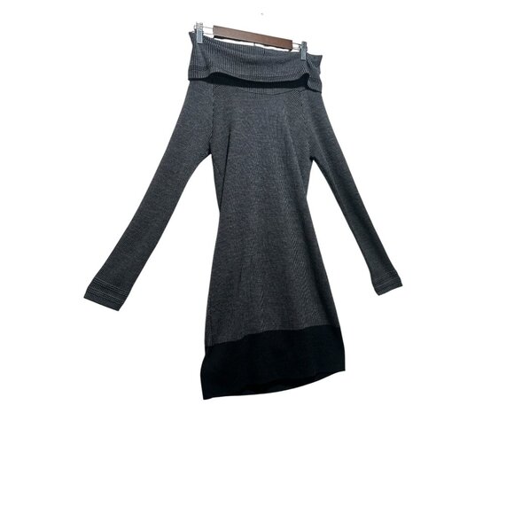 Toad & Co 100% Merino Wool Sweater Dress Small Gray Off Shoulder Outdoors Knit - Picture 13 of 16